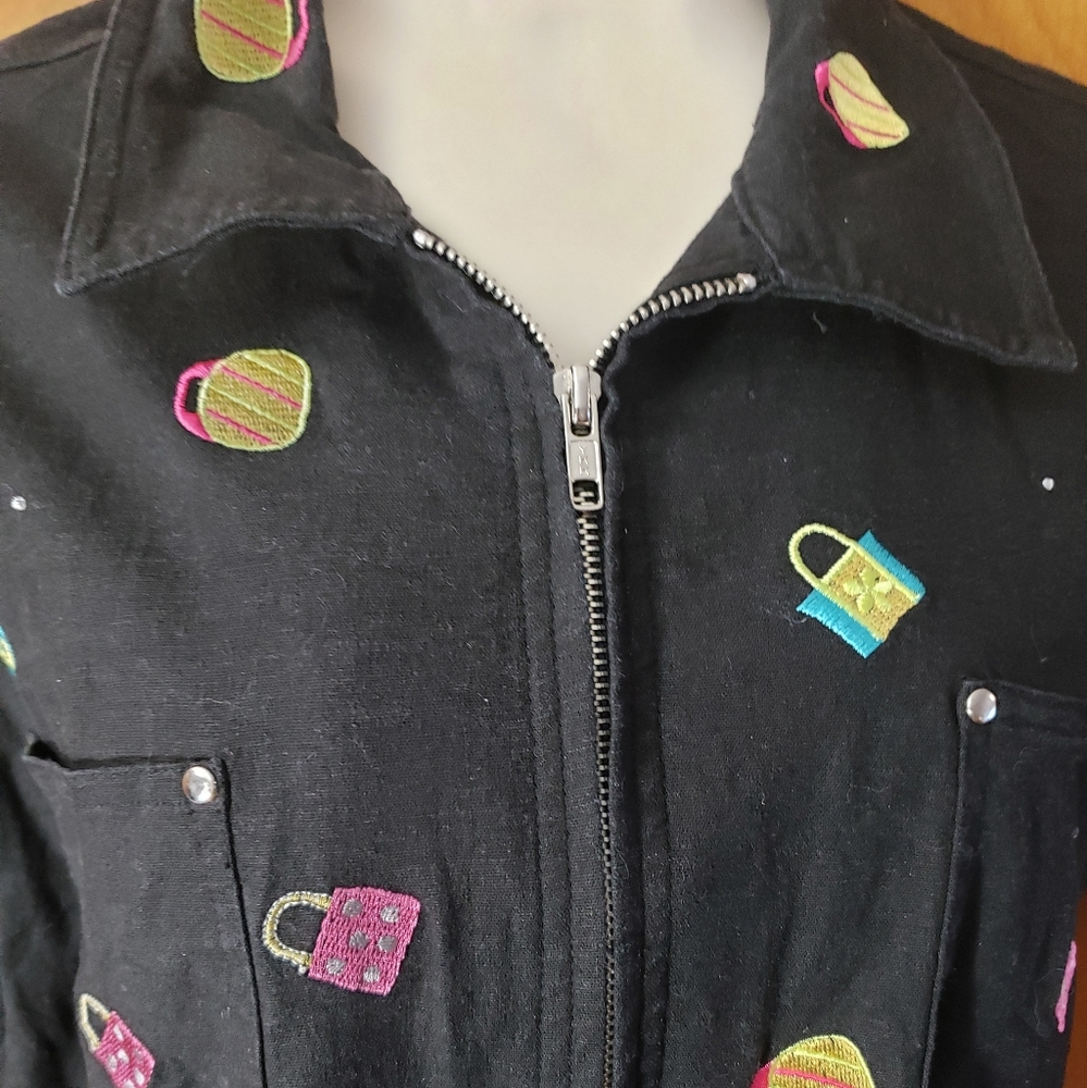 Quacker Factory Linen Blend 2 Pc Set With Shoppin… - image 5